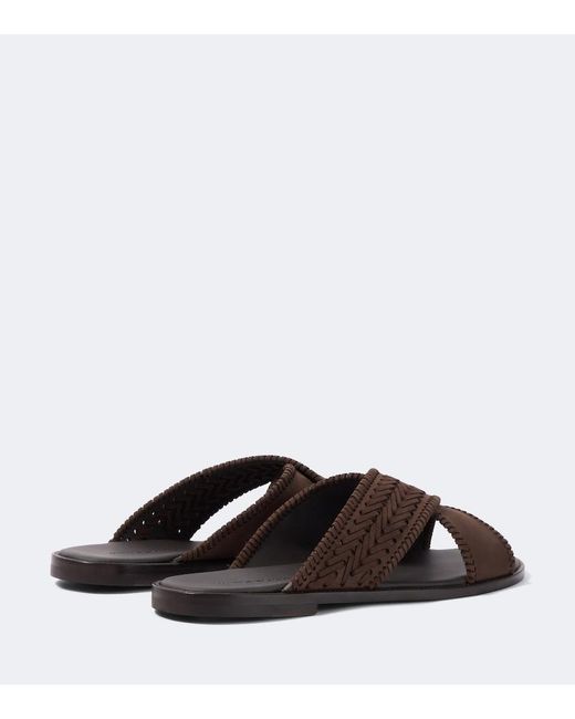 Manolo Blahnik Brown Tex Leather Sandals for men