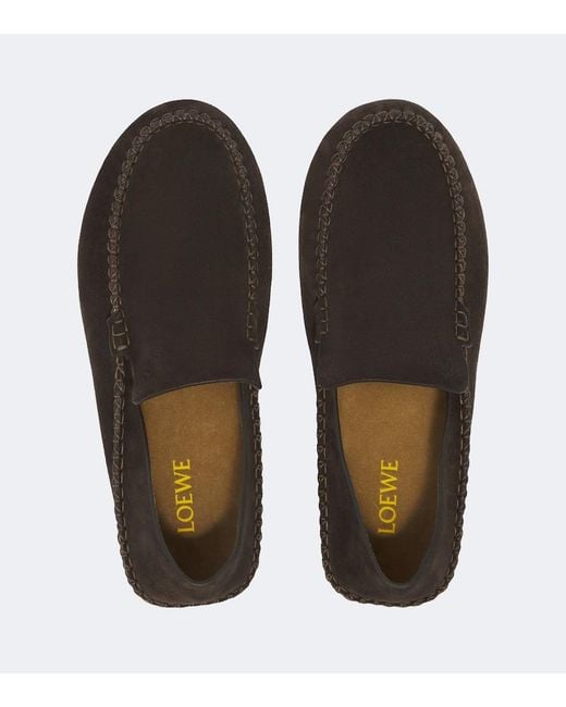 Loewe Brown Rambla Suede Loafers for men