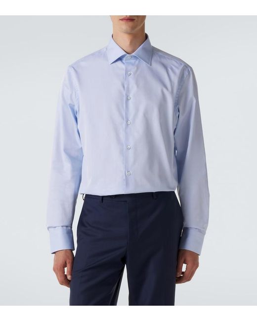 Canali Blue Cotton Shirt for men