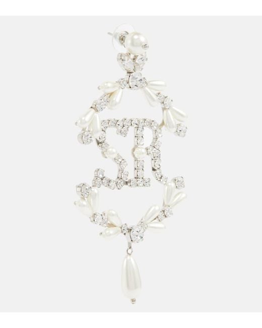 Orecchini Con Cristalli E Perle Bijoux di Simone Rocha in White