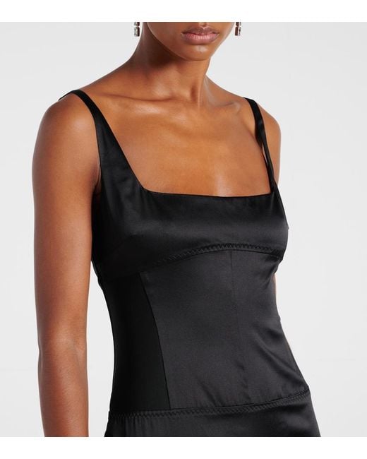 Sir Black Sonora Evening Silk-Blend Satin Midi Dress