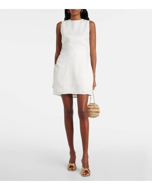 Sir White D'Orsay Linen Minidress