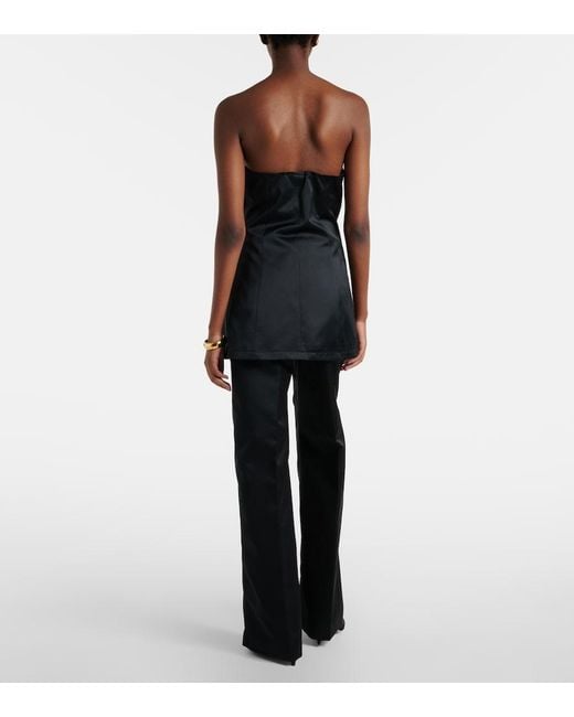 Frankie Shop Blue Brickell Satin Wide-Leg Pants