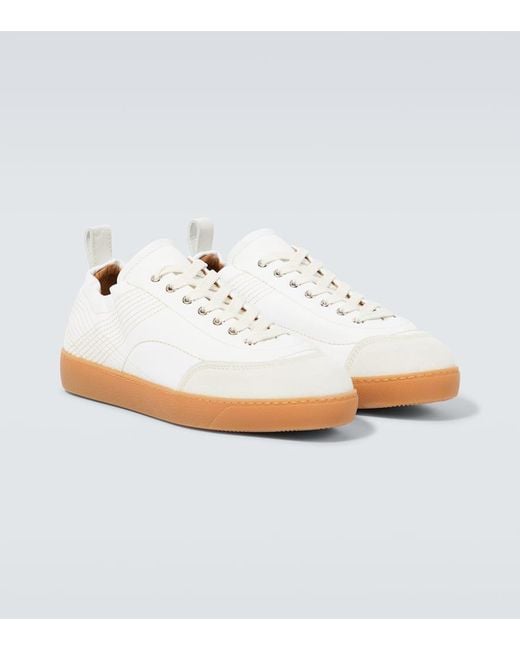 Baskets En Cuir Et Daim Dries Van Noten pour homme en coloris White