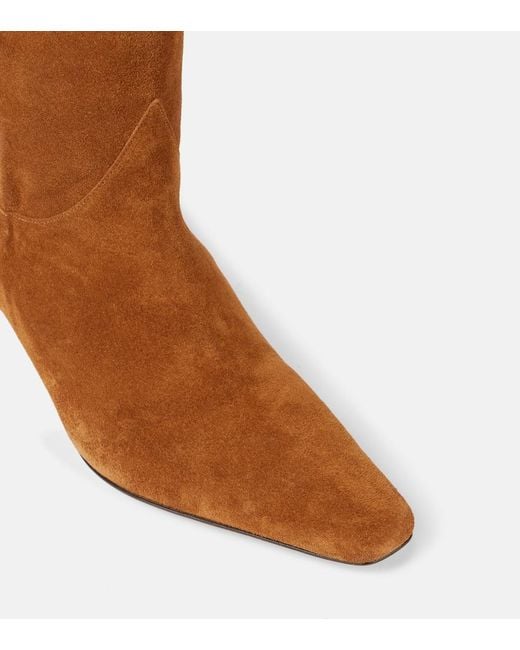 Staud Brown Western Wally 55 Suede Cowboy Boots