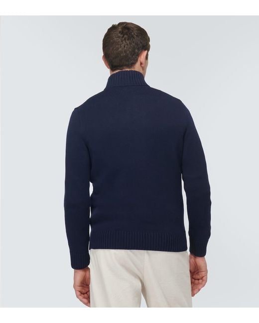Pullover in cotone con zip di Polo Ralph Lauren in Blue da Uomo
