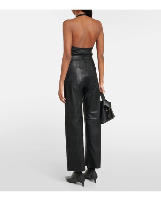 Stouls Black Benny High-rise Leather Straight Pants