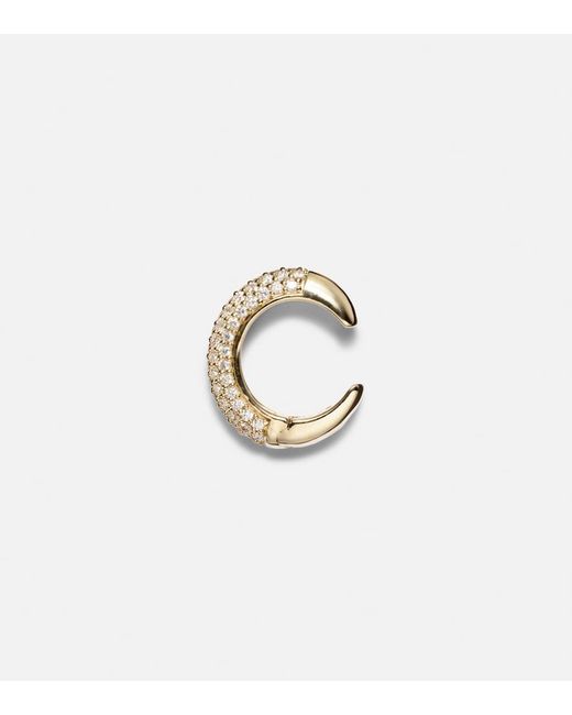 STONE AND STRAND White 14Kt Ear Cuff With Diamonds