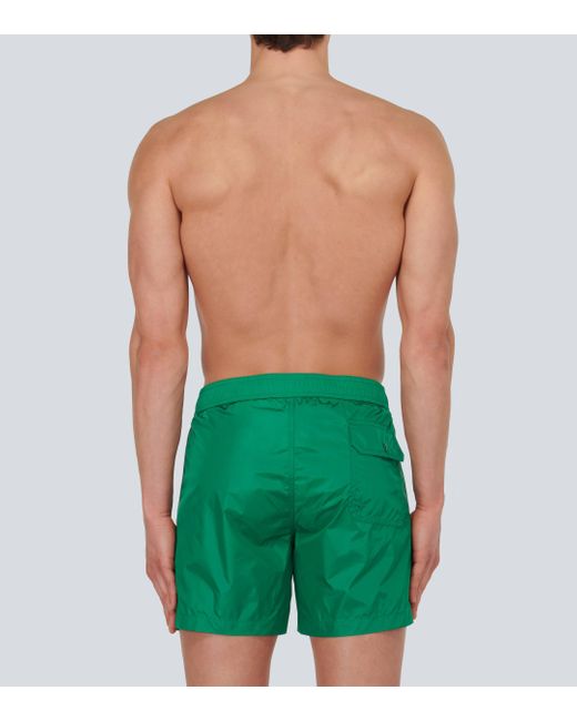 Moncler Green Logo Swim Trunks for men