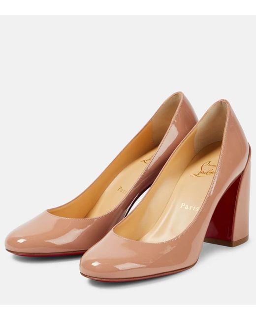 Christian Louboutin Brown Miss Sab 85 Patent Leather Pumps