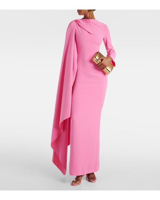Solace London Pink Lydia Draped Gown