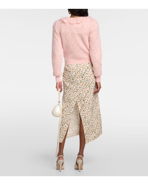 Cardigan in misto mohair di Alessandra Rich in Pink