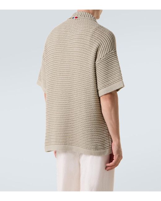 Orlebar Brown Natural Knitted Cotton Bowling Shirt for men