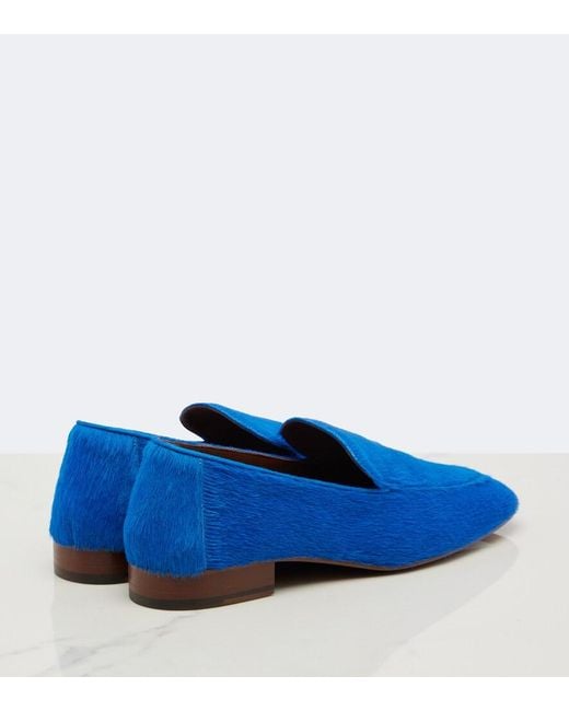 Dries Van Noten Blue Calf Hair Loafers