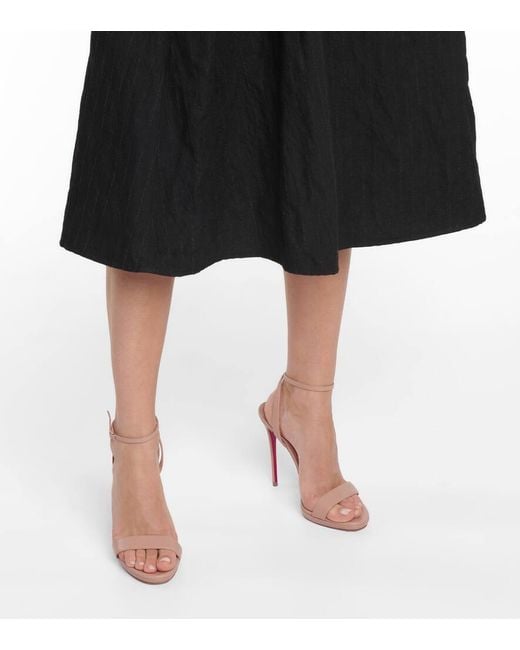 Christian Louboutin Pink Sandalen Loubi Queen 120 aus Leder