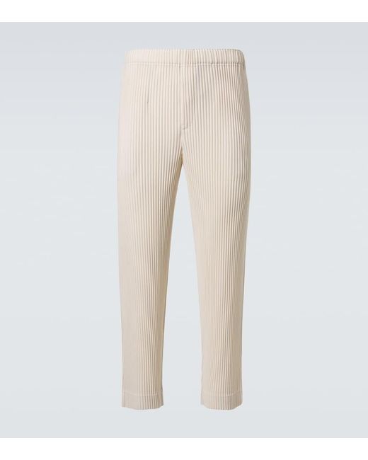 Homme Plissé Issey Miyake Natural Tuxedo Pleats Straight Pants for men