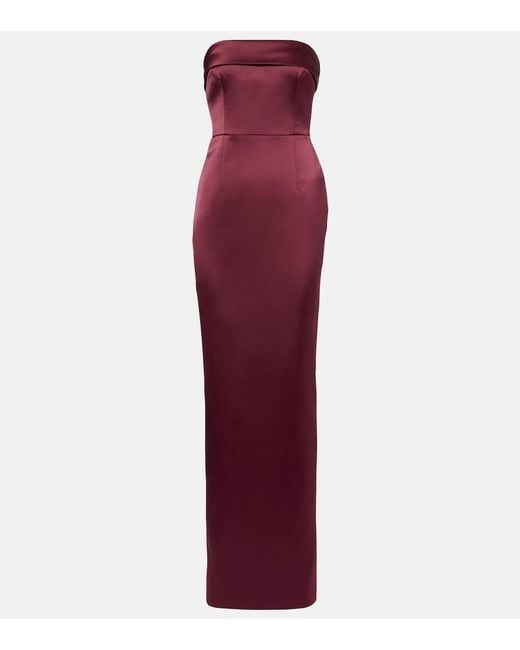 The New Arrivals Ilkyaz Ozel Purple Robe Rhea Aus Satin