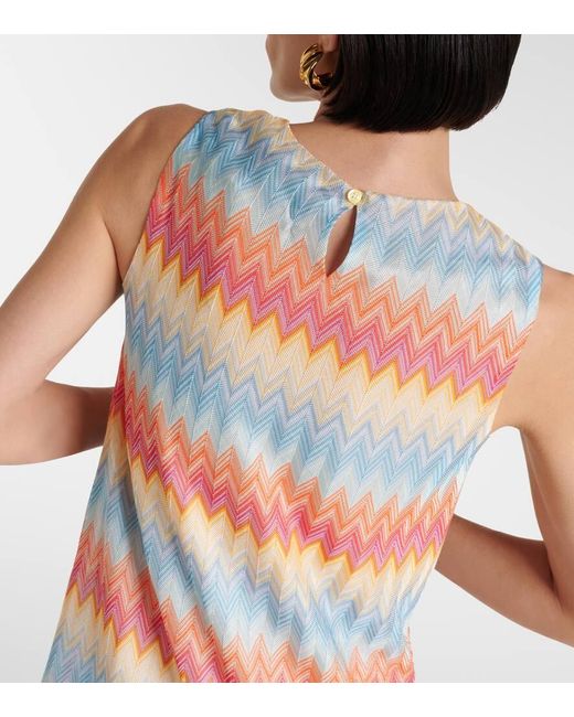 Vestido corto en zigzag Missoni de color Multicolor