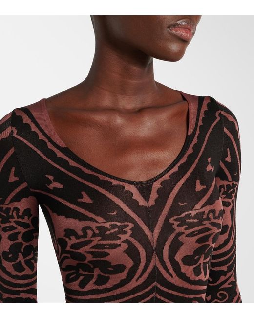 Wolford Brown X Etro Tattoo Paisley Catsuit