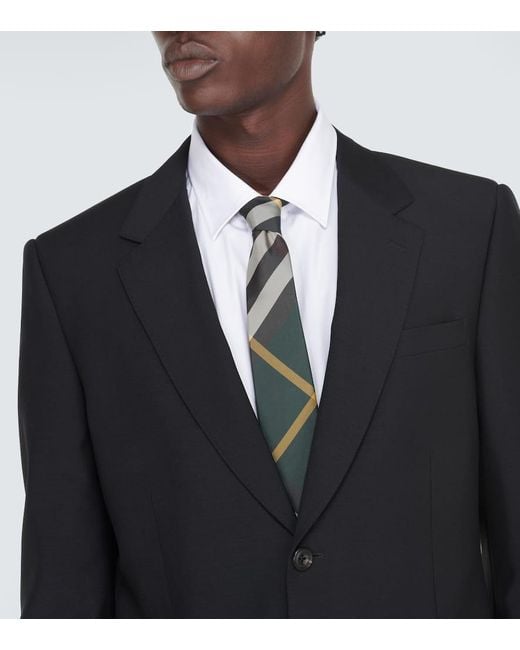 Corbata de seda a cuadros Burberry de hombre de color Green