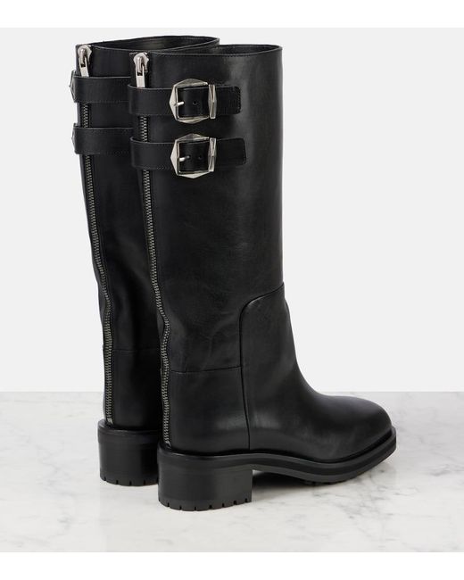 Jimmy Choo Black Brooklyn 50 Leather Knee-High Boots