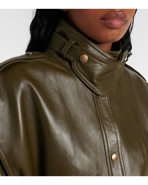 Chloé Green Oversized Leather Jacket