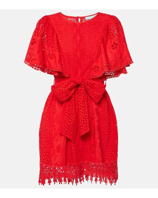 Vestido corto Kara de algodon Melissa Odabash de color Red