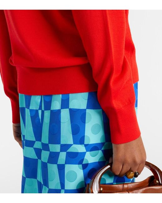 Dries Van Noten Red Wool Sweater