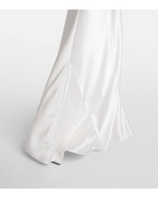 Vestido largo Pandora de saten Galvan de color White