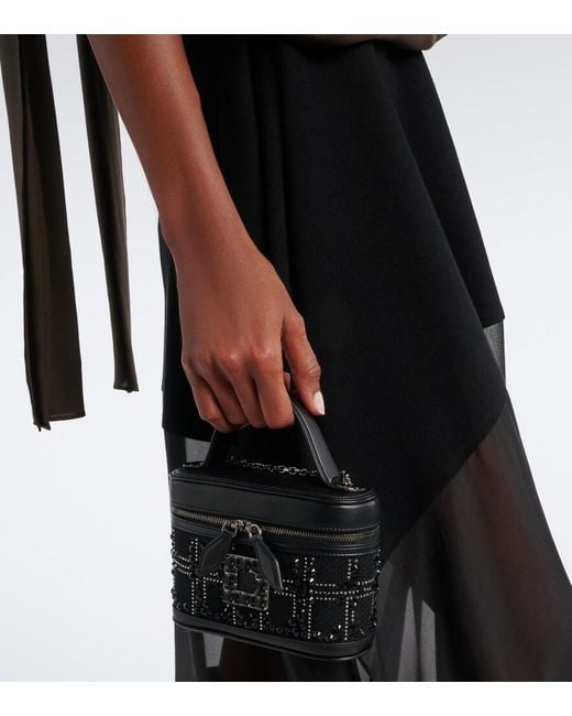 Roger Vivier Black Tres Vivier Micro Crystal-Embellished Vanity Bag