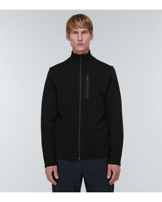 Aztech Mountain Black Matterhorn Wool Zip-Up Sweater for men