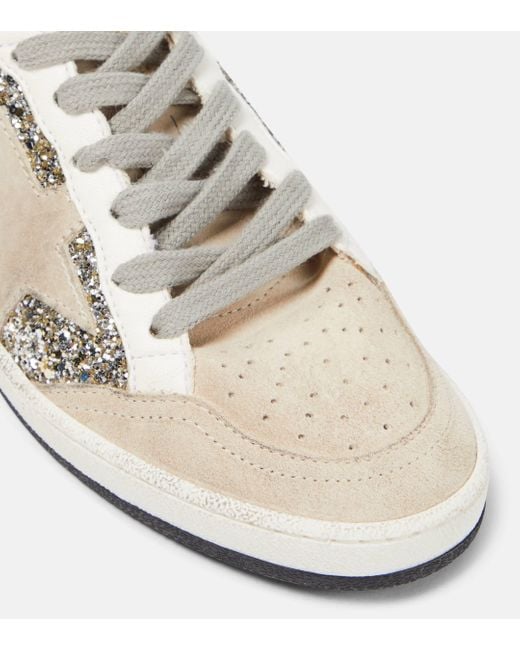 Golden Goose Deluxe Brand White Ball Star Glitter Leather Sneakers