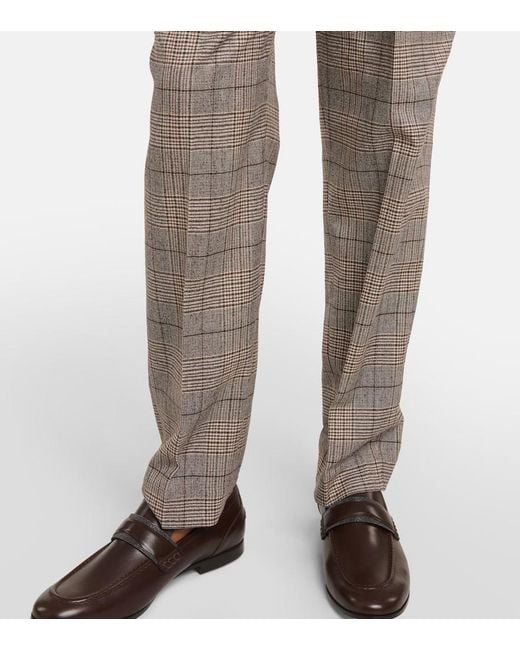 Brunello Cucinelli Gray Prince Of Wales Pants Multicolor