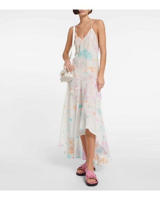 Anna Kosturova White Silk Maxi Dress