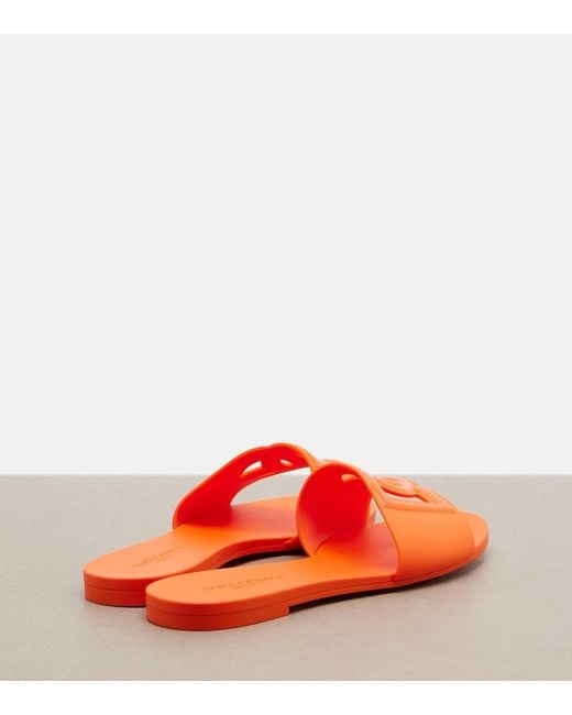 Dolce & Gabbana Orange Dg Rubber Slides