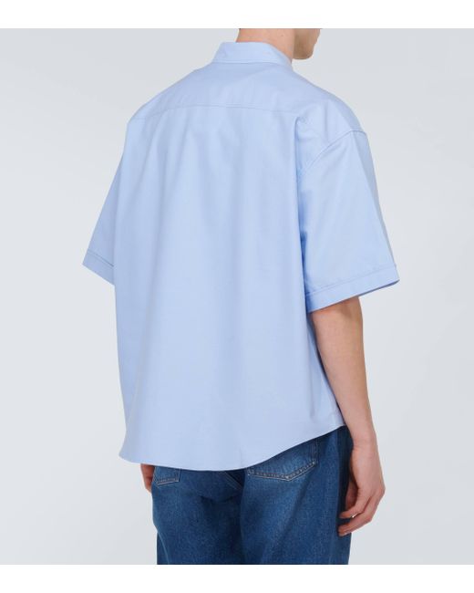 AMI Blue Ami De Cour Cotton Shirt for men
