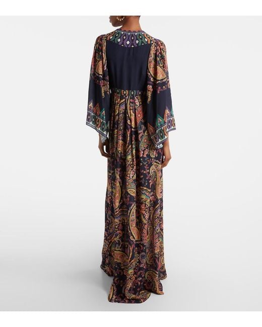 Etro Blue Paisley Maxi Dress