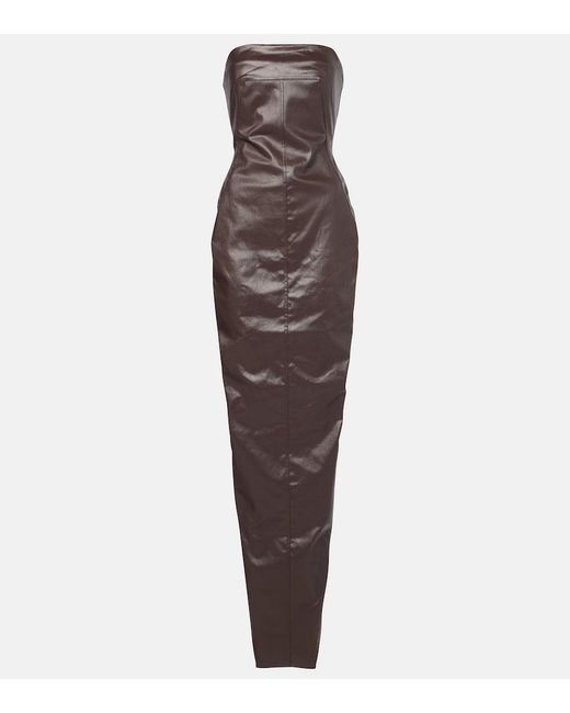 Rick Owens Brown Denim Bustier Gown