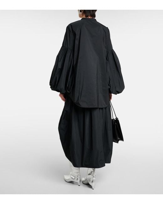 Jil Sander Black Puff-Sleeve Blouse