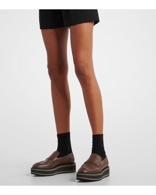 Robert Clergerie Brown Bahati Leather Platform Loafers