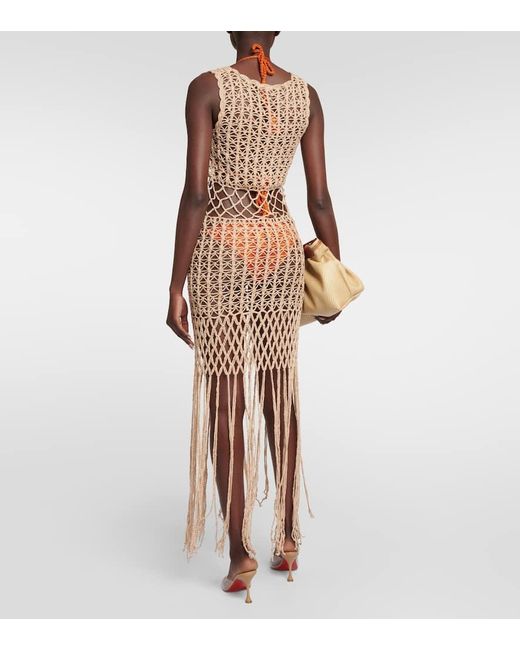 Anna Kosturova Natural Midikleid Aus Haekelstrick