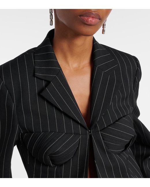 Jean Paul Gaultier Black Striped Virgin Wool Blazer