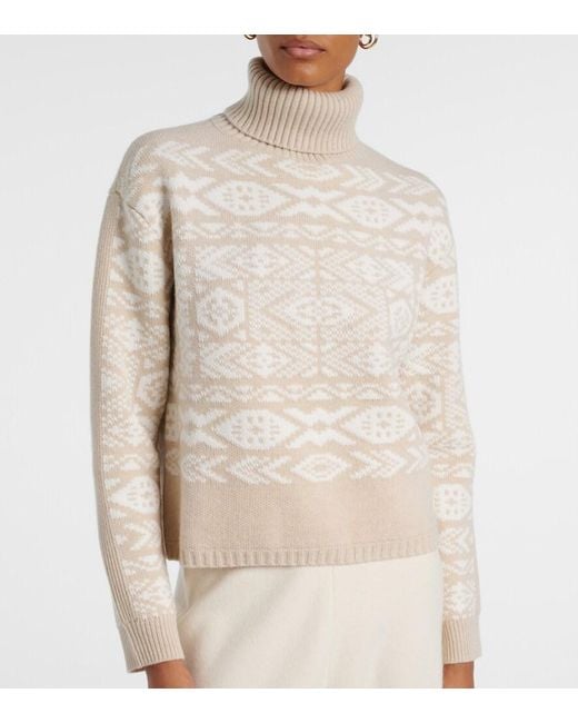 Bogner White Nadin Wool And Cotton-Blend Turtleneck Sweater
