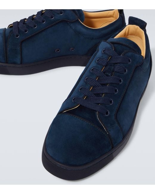 Christian Louboutin Blue Fun Louis Junior Suede Sneakers for men