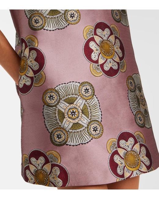 LaDoubleJ Pink Swing Satin Jacquard Minidress
