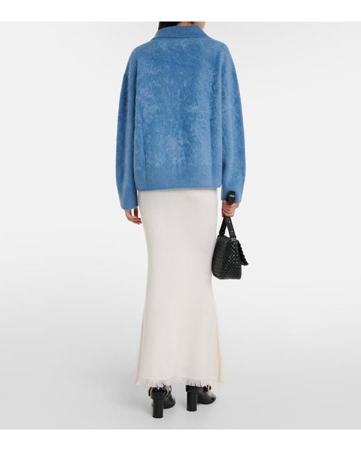 Pullover stile polo Kerry in cashmere di Lisa Yang in Blue