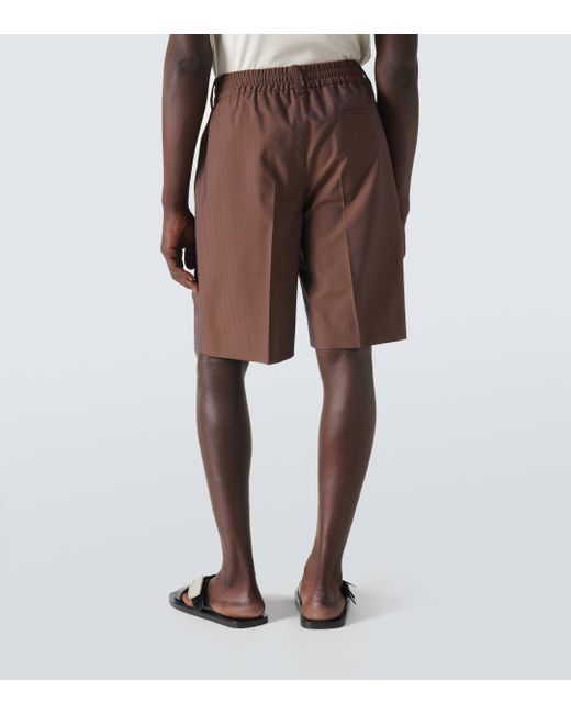 Burberry Brown Virgin Wool Shorts for men