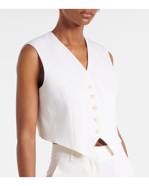 Stella McCartney White Cropped Wool Vest