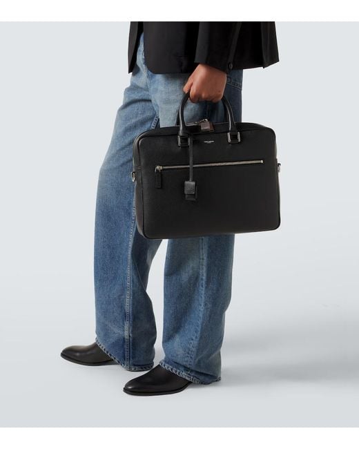 Saint Laurent Black Sac De Jour Leather Tote Bag for men