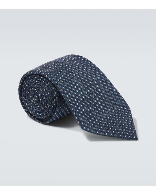 Zegna Krawatte Aus Seiden-Jacquard in Blue für Herren